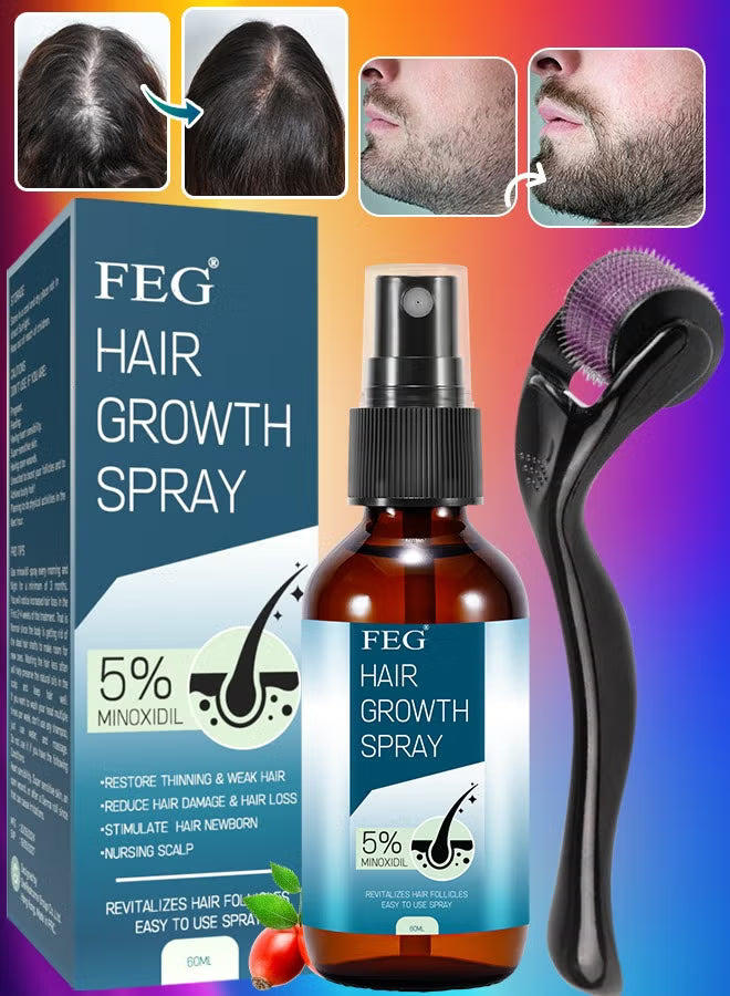 60ml Hair Growth Spray & Beard Roller